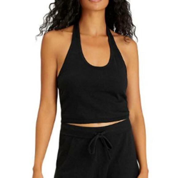 Sanctuary Tops - Sanctuary Womens Essential Cropped Halter Top Sz Medium Black Sleeveless NWT